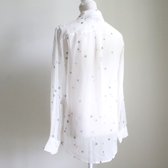 Equipment White Star Print Button Down Shirt - Picture 6 of 8